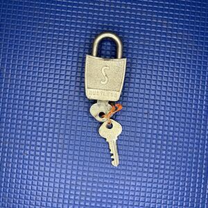Slaymaker Rustless Padlock Unisex OS Silver Excellent Vintage USA Made 2 Keys